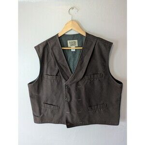 Frontier Classics Mens Brown Cotton Lined Western Ranch Vest Size 2XL XXL